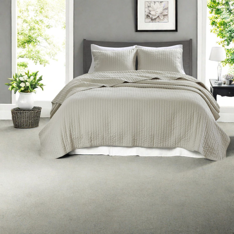 Cozy Farmhouse Cotton Bedding Sets, Cream Reversible Style For All Seasons