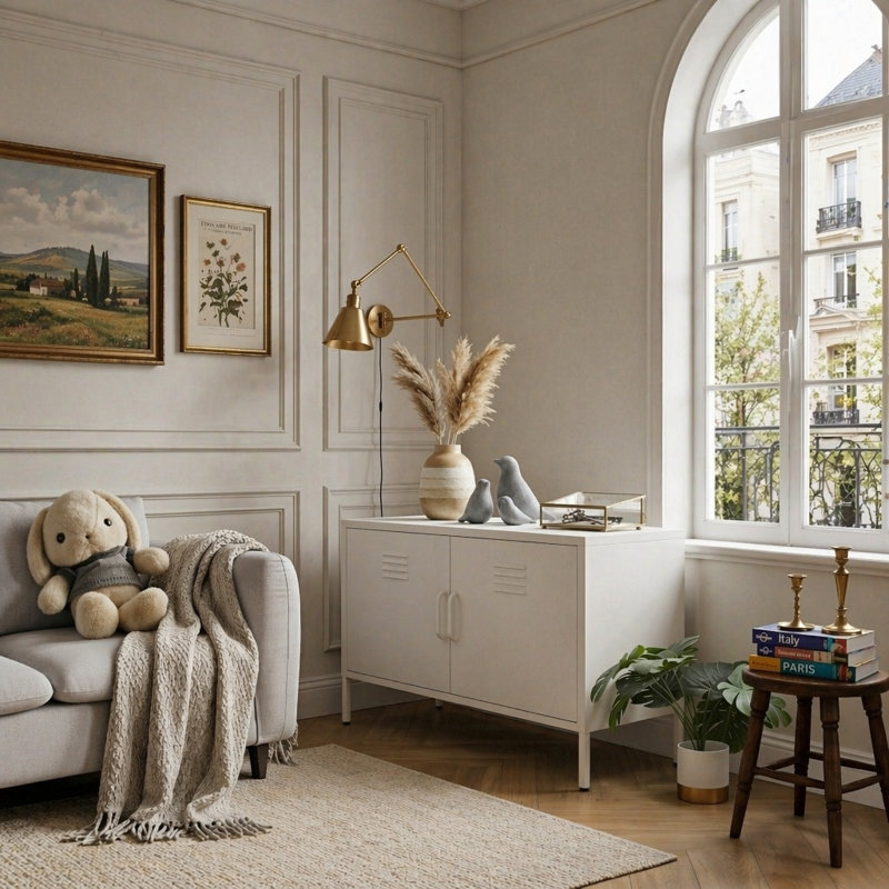 Armoire de rangement durable et multifonctionnelle en métal avec tablettes réglables et conception stable, parfaite pour la maison et le bureau