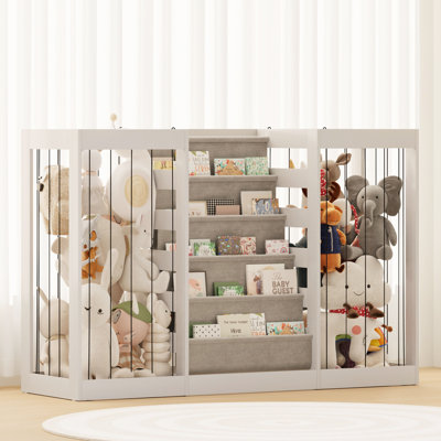 Center-Fabric Pocket Book Organizer With Protective Side Rails