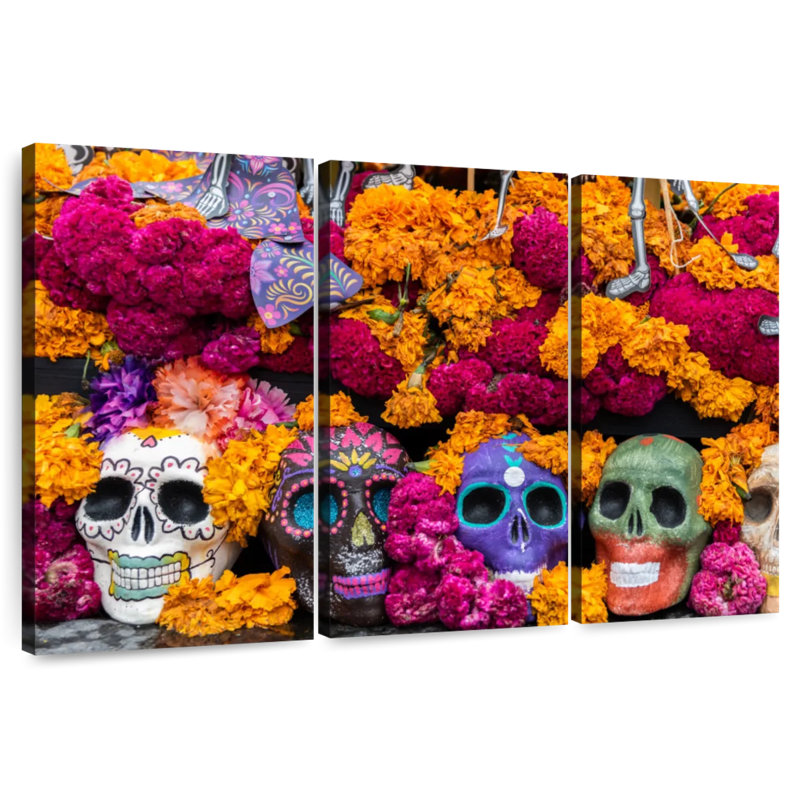 Lelend Flowers And Sugar Skulls, 42" H x 65" W