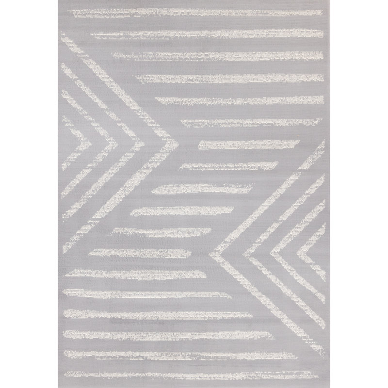 Tapis crème / bleu Fresno, Rectangle 5 pi 3 po x 6 pi 7 po
