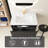 30" Striped Floating Bathroom Vanity With White Ceramic Sink-2071440272