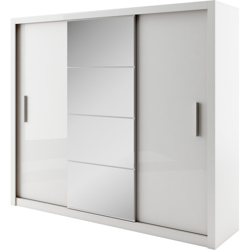 Terwilliger 3 Door Manufactured Wood Wardrobe, White