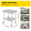 Table de travail en acier inoxydable avec roulettes 24 x 30 Table de préparation avec roulettes