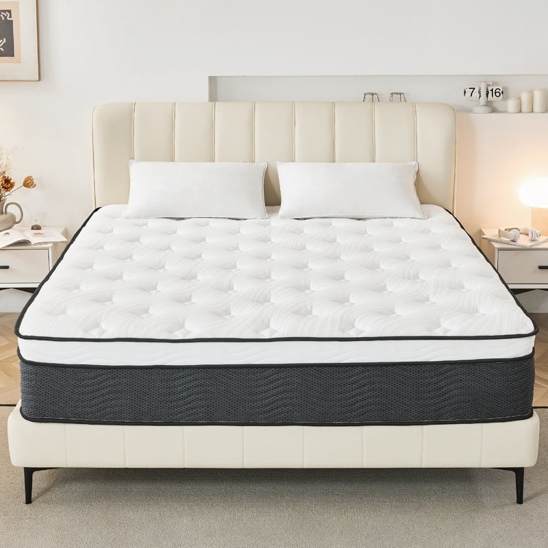Alwyn Home Cascio 14" Medium Hybrid Mattress in a Box Pillow Top, Queen