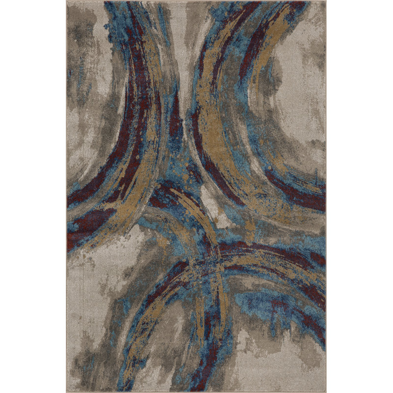 Tapis brun / bleu Alayjah, Rectangle 2 pi x 3 pi
