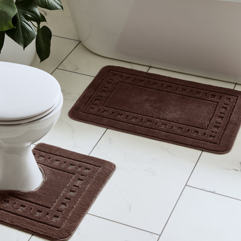 Armoni Bath Mat and Pedestal Set, Brown