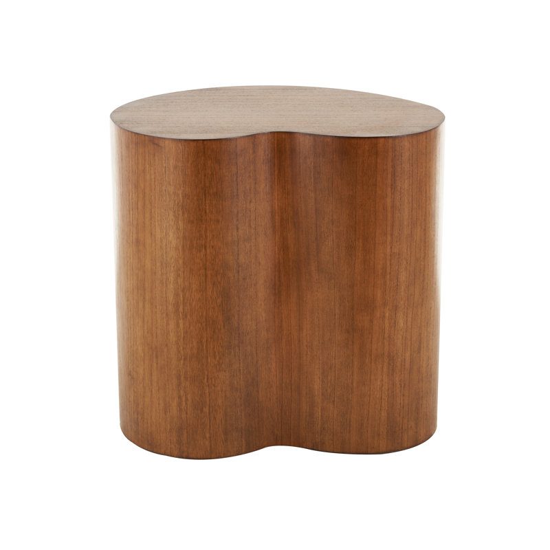 Cole And Grey Wood Heart Inspired Side End Accent Table, Brown