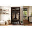 Armoire-penderie 2 portes en bois avec 3 tablettes de rangement, brun