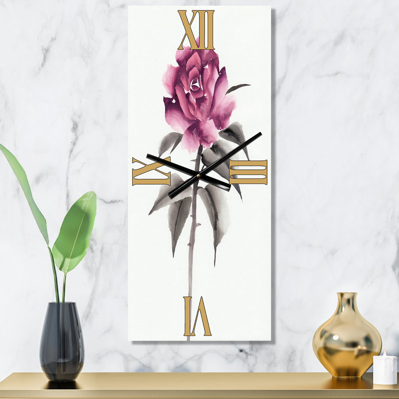 Horloge murale rétro rose, Grand