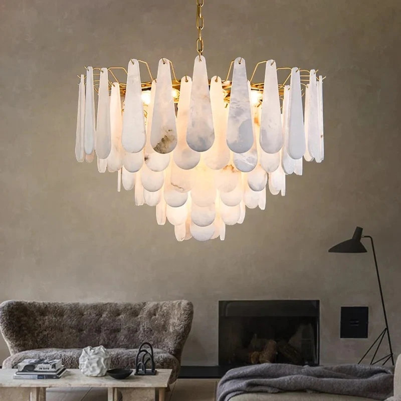 Spanish Alabaster Foyer Chandelier Lighting