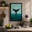 Whale Tail Rising Minimalist - Wrapped Canvas-1379777203-1379777204