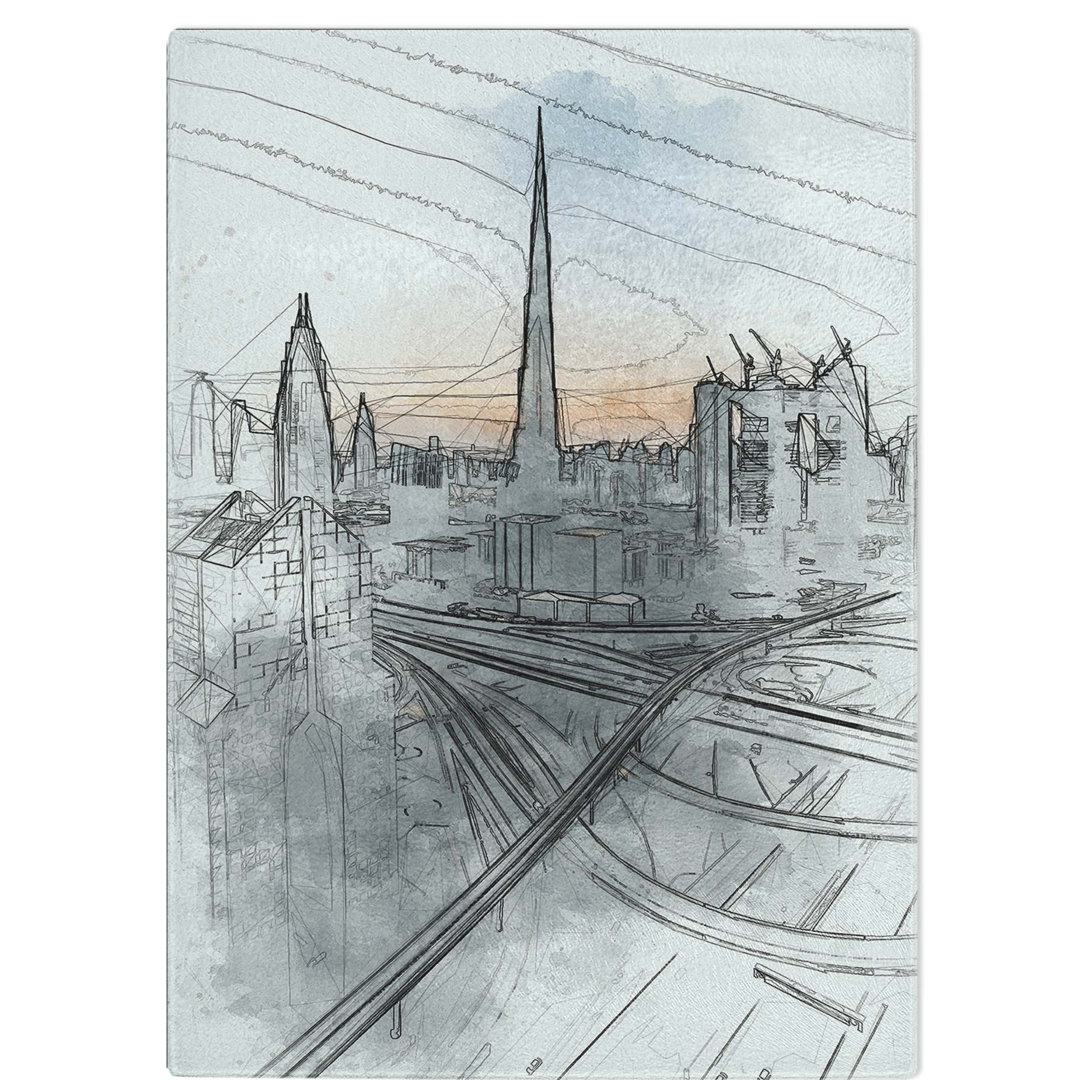 Tempered Glass Skyline in Dubai Chopping Board