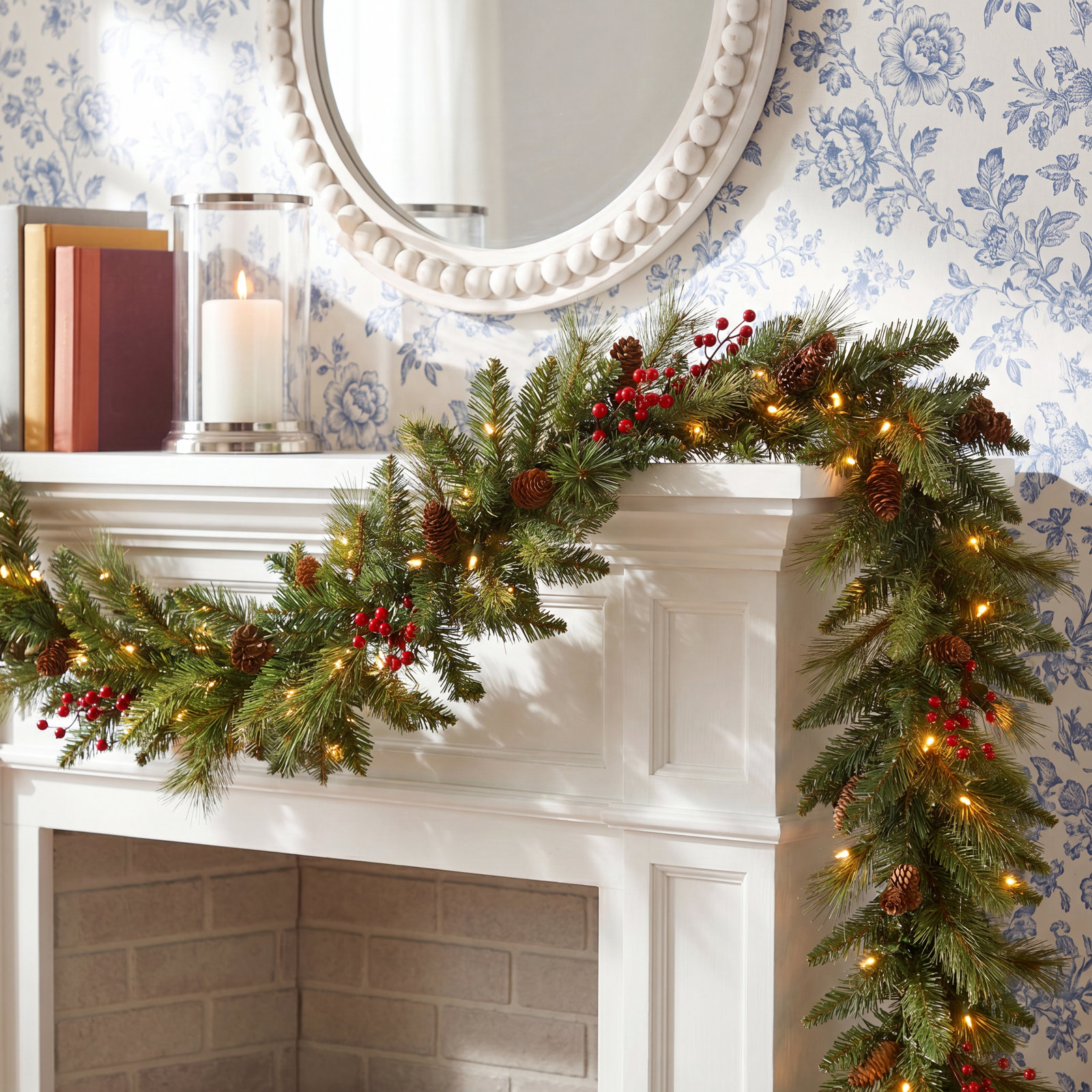 72" Pre-Lit Berry Christmas Garland