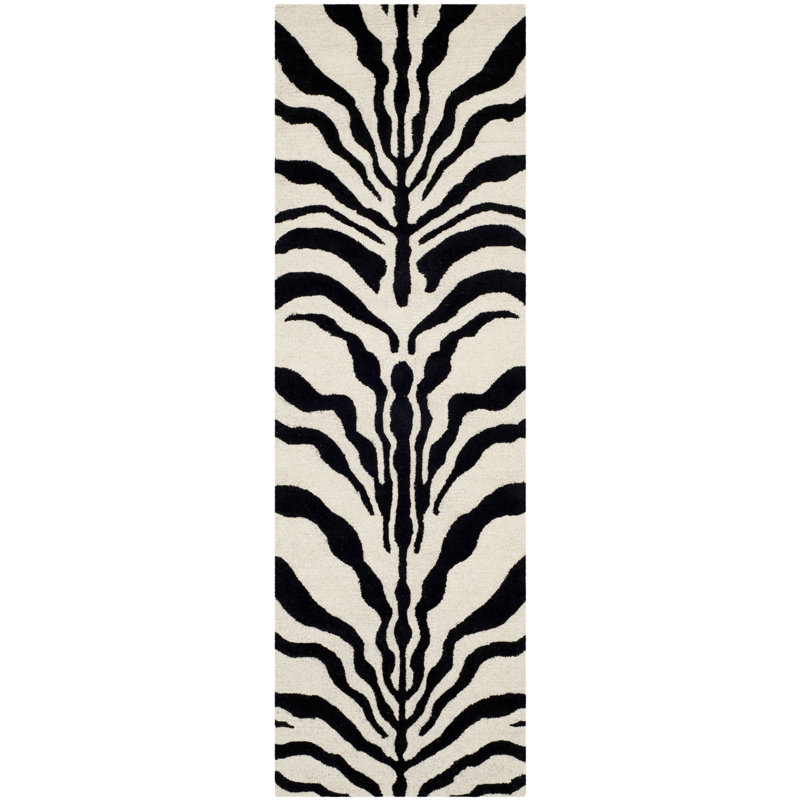 Schell Animal Print Wool Hand Tufted Area Rug, Runner 76 x 183 cm