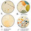 Chef-d'œuvre minimaliste beige du milieu du siècle - Décoration abstraite ronde en métal-109671480