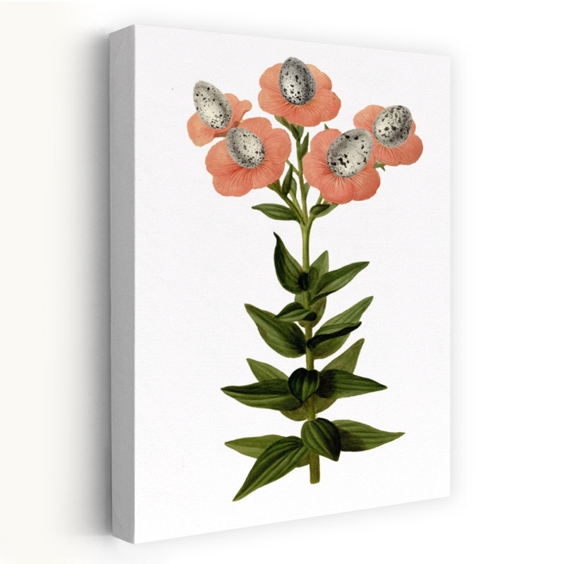 Œuf, art floral rétro fantaisiste, H 24 po x l 16 po