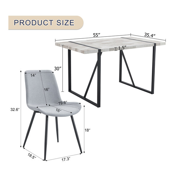 George Oliver Table and chair set.A minimalist retro rectangular dining ...