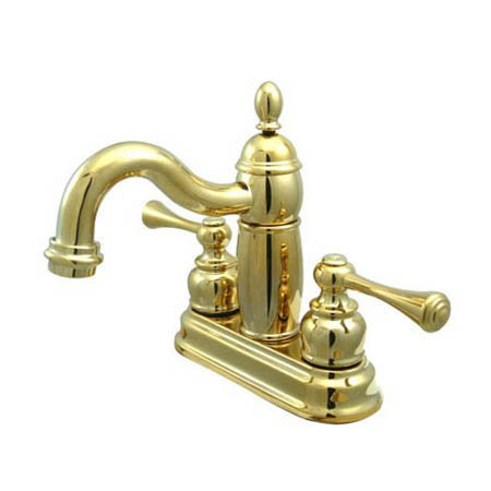 Heritage Centerset Bathroom Faucet with Double Lever Handles, Polished Chrome