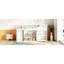 Lit mezzanine simple en bois d'hévéa blanc avec rangement et bureau-690160743