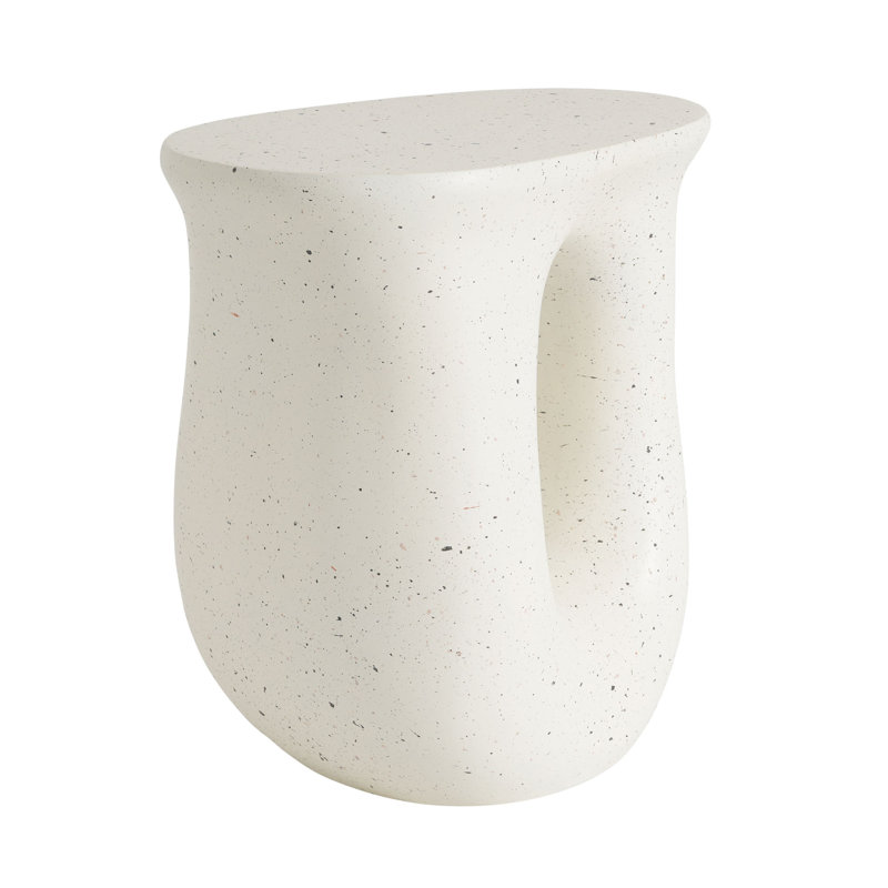 Table d'appoint d'extérieur MGO, terrazzo de style travertin pour patio / terrasse / jardin