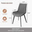 Chaise de salle à manger moderne en lin doux, gris clair / noir / brun-1739099329