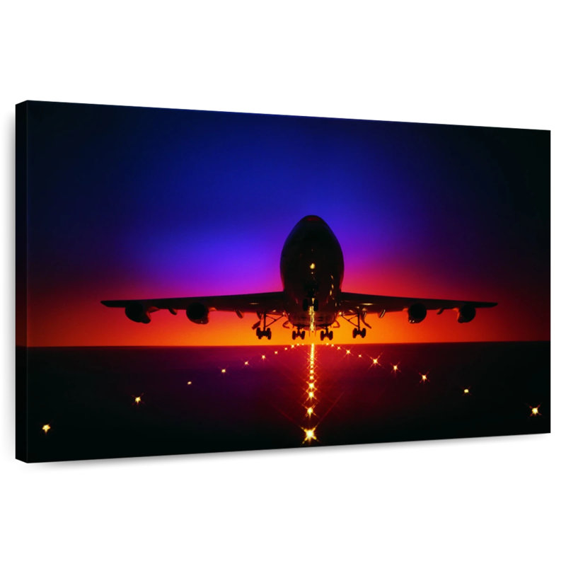 Avion Mehar au crépuscule, H 8 po x l 12 po