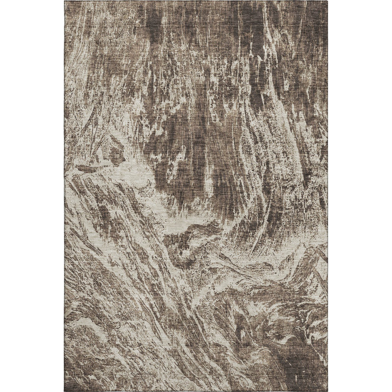 Premium Machine Washable Prisco Brown Rug, Rectangle 8' x 10'