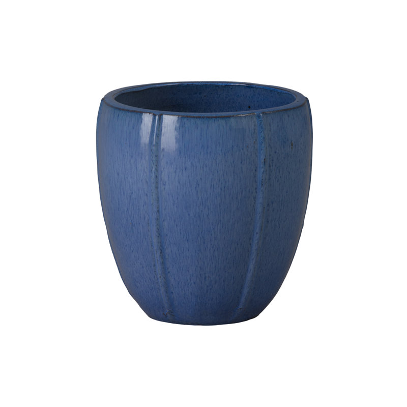 CREST PLANTER, SNOW, Blue, 13" H x 12.5" W x 12.5" D