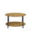 Ensemble de 3 tables basses et tables de bout - grand rangement - brun rustique