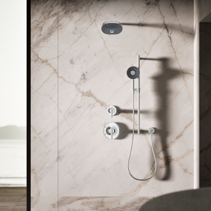 Statement 2.5 GPM Round Multifunction Handshower With Katalyst Air-Induction Technology, Vibrant French Gold, 2.5 GPM