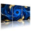 Ensemble de 3 impressions sur toile Blue Swirl-188883085