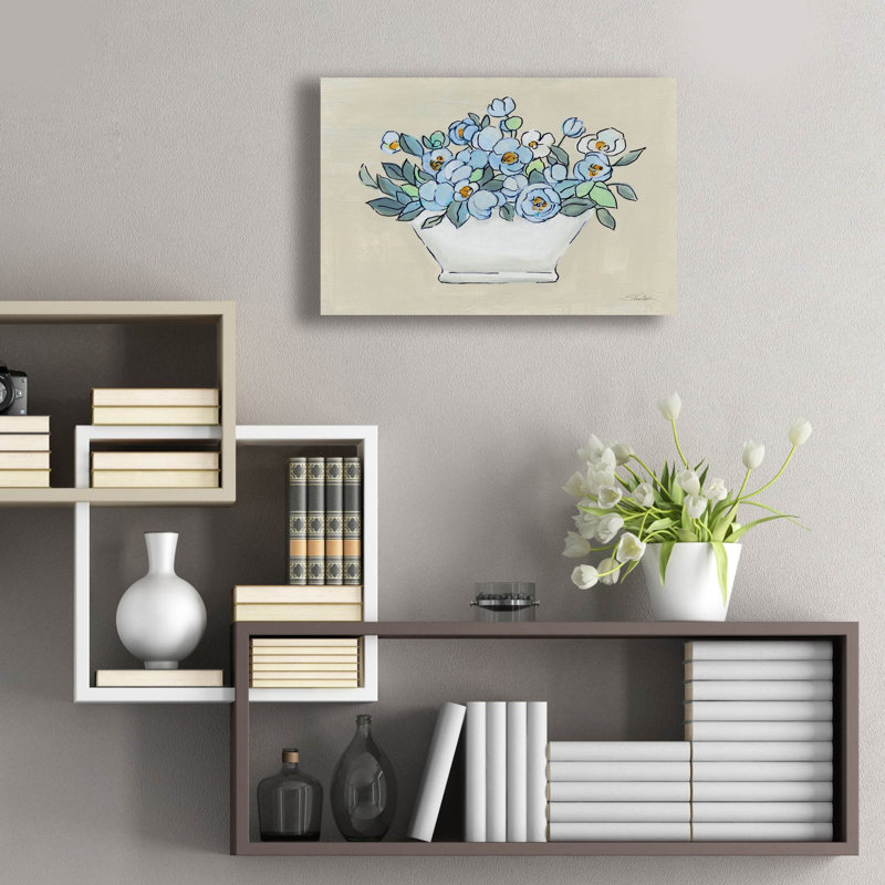 Art mural en verre acrylique 24 po x 16 po «Floral Tub 2» par Silvia Vassileva, H 16 po x l 24 po