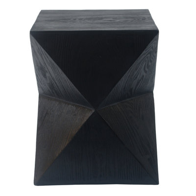Table d'appoint d'extérieur 14,25 po en forme de sablier noir moderne, durable et durable