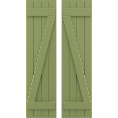 Americraft (2 Batten) Joined Board-n-Batten Shutters w/ Z-Bar (Per Pair)