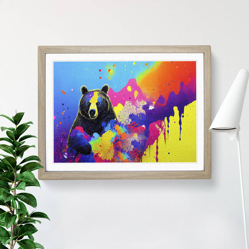 Bear Paint Splash - Framed Print