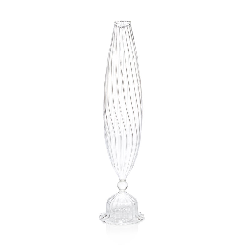 Ensemble de 2 vases en verre Flo, H 14 po x l 3,25 po x P 3,25 po