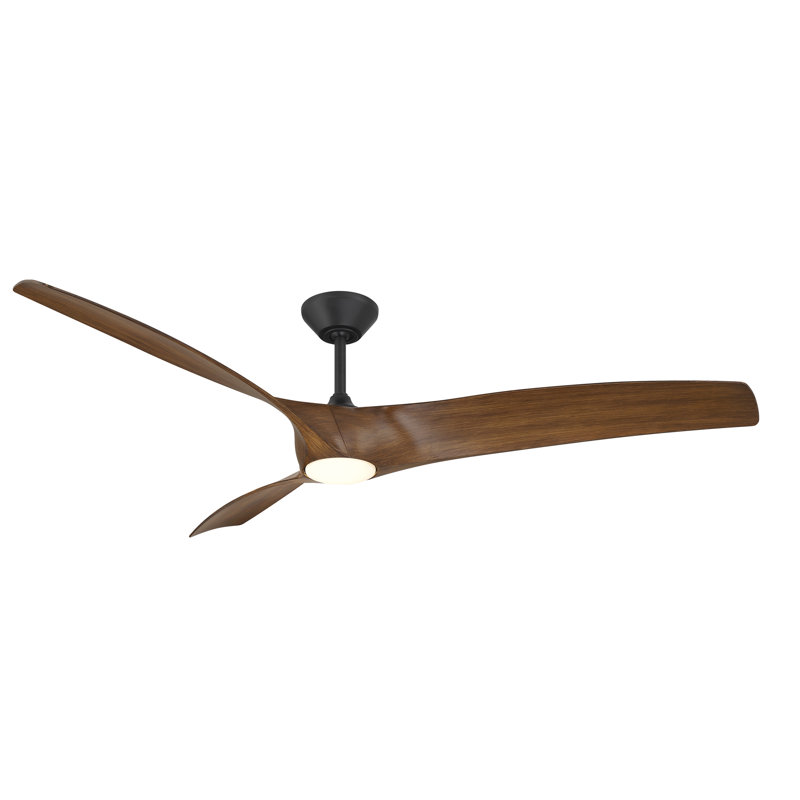 Ventilateur de plafond intelligent d'intérieur / extérieur à 3 pales Zephyr avec trousse d'éclairage à DEL sélectionnable 2700K-3000K-4000K-5000K et télécommande incluse