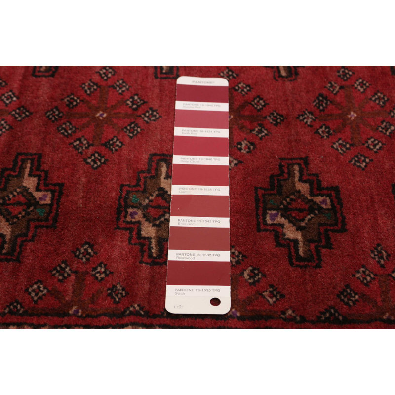 Tapis unique en laine rouge 3 pi 6 po x 9 pi 9 po Teimani