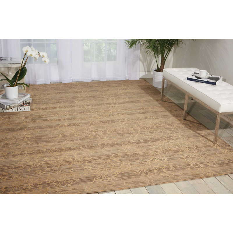 Tapis abstrait en laine / soie Babson, 7 pi 9 po x 9 pi 9 po
