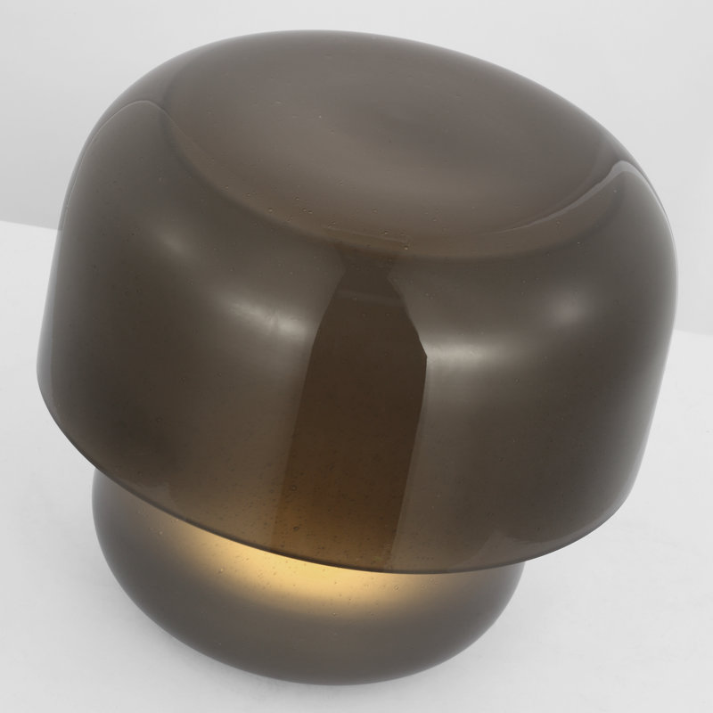Kelly Wearstler Bolete 1-light Small Table Lamp in Hand Rubbed Antique Brass, 9.6" H x 10.3" W x 10.3" D, Black