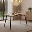 Table de salle à manger minimaliste moderne de 119 cm (47 pouces) en MDF couleur bois, pieds en métal. Petite table pouvant accueillir de 4 à 6 personnes (idéale pour la maison et la cuisine). Convient également comme bureau d'ordinateur ou table de cuisine.