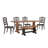 Gildas 78" Solid Wood Oak Finish Top 7-Piece Dining Set With French Ladder Back Chairs-1836830948-1836830949