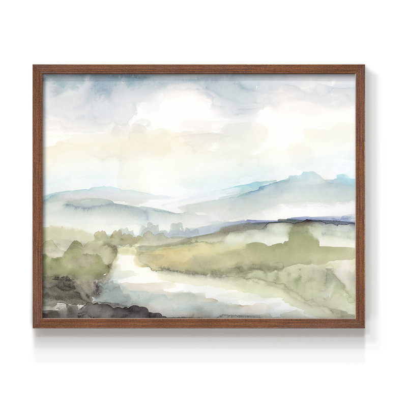 Sleepy Stream - impression encadrée - réarmable, H 11 po x l 14 po, Noyer