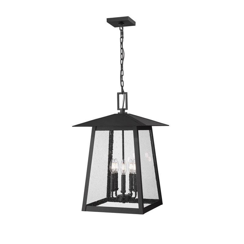 Luicana 5 Light Outdoor Chain Mount Ceiling Fixture in Black