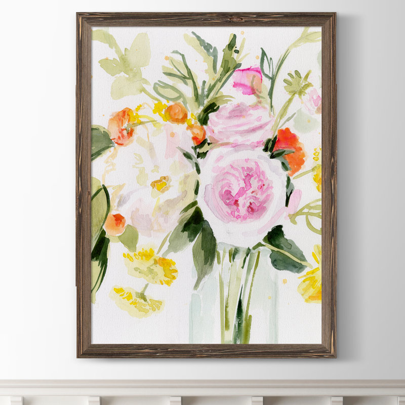 Reproduction d’art sur toile encadrée « loose arrangement ii » par paul cezanne, Espresso Framed Canvas