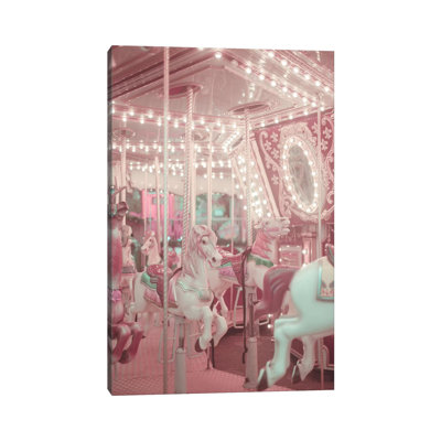 Pastel Pink Carousel - Wrapped Canvas Print