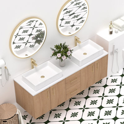 Meuble-lavabo double 60 po avec lavabo