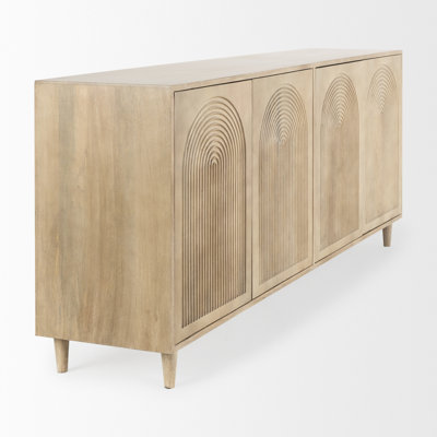Buffet en bois massif de manguier de 71,75 po de largeur Claudia