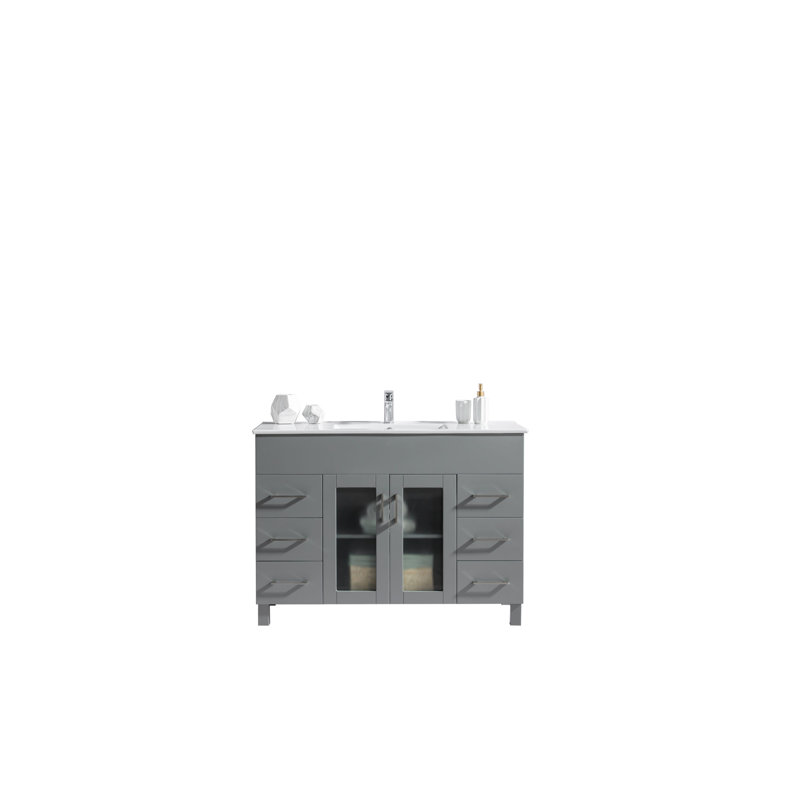 Ensemble de meuble-lavabo simple 47,64 ", gris